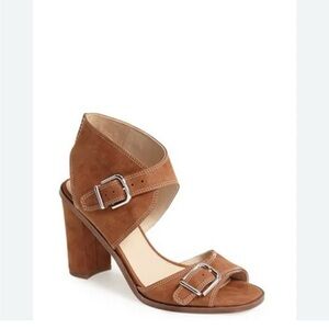 Via Spiga Tan Suede Heeled Sandals